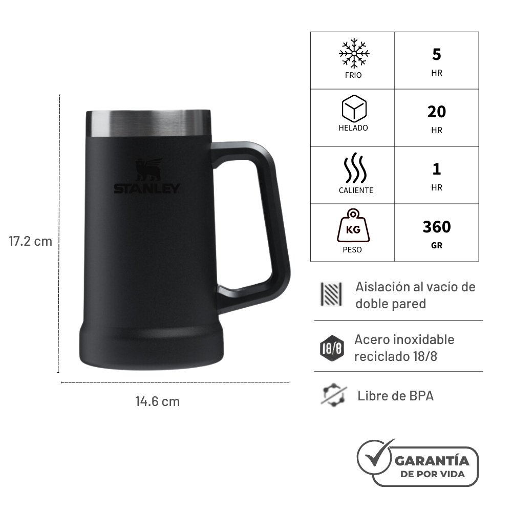 BEER STEIN NEGRO 709 ML